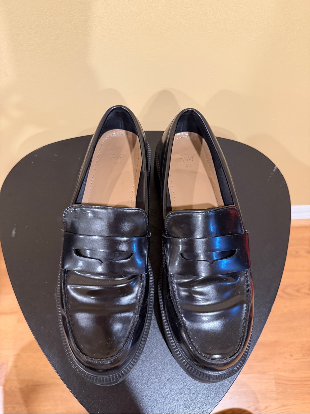 H&M chunky black penny loafers Size37